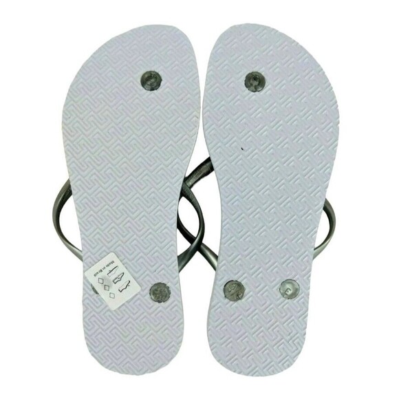 Rhino Flops Flip Flops  Women's M (7-8)  NWT  Peacock Pattern Footbed Sandals - Picture 2 of 4